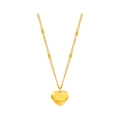 Elegante goldene Herzanhänger-Halskette mit Love-Gravur an einer feinen Wellenkette - Gold