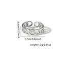 Detailed technical diagram showing width and thickness measurements of adjustable steel ring - #0309-Silver Chain