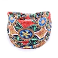 Bohemian mandala flower elastic wide headband with colorful geometric fabric pattern - Style 29