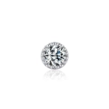Orecchino a perno singolo in argento sterling S925 con zircone cubico rotondo e lucido - Forma Rotonda - Argento (RHE962S)