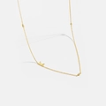 Elegant gold S925 sterling silver necklace featuring a polished letter K pendant with zircons - Letter K / 925 Sterling Silver Plated With 18k Gold