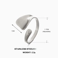 Anillo asimétrico de acero inoxidable plateado pulido con diseño ajustable moderno - Plateado