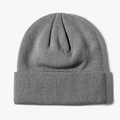 Classic mid-grey knitted beanie featuring a wide folded cuff for winter warmth and comfort - One Size / Inner Blue Gray