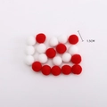 Red and white 1.5cm pom-poms for Christmas DIY crafts and festive bouquet decorations - 1.5cm Christmas Pom Poms [Red+White] 20pcs