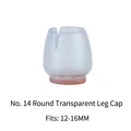 Transparante siliconen stoelpootbeschermer nr. 14 voor 12-16mm met bruine onderkant - Nr. 14 Rond (12-16 mm)