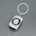 Minimalist silver polished stainless steel keychain with a circular cutout design - Polished Alphabet Letter O