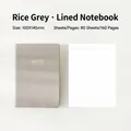 Beige A6 mini notebook with leather cover and lined pages for portable note-taking - Beige Grey