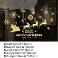 Gold reindeer Christmas window sticker set with Merry Christmas text and snowflakes - Small (65x40cm) / Gold