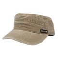 Berretto militare vintage in cotone lavato kaki per uomo con scritta sport e borchie - Taglia unica / Cammello
