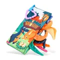 Libro in stoffa dinosauro per neonati con code di peluche 3D colorate e gancio viola - Stile Mondo dei Dinosauri