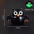 Glow-in-the-dark zwarte uil van hars voor Halloween micro-landschap met grote ogen - Lichtgevende Uil