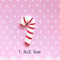Detailed view of red and white striped Christmas candy cane resin DIY craft accessory - 8-Stripe Cane - Red