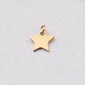 Macro detail of a 12mm golden star pendant made of mirror-polished stainless steel - 12*13mm / Gold
