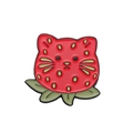Creative strawberry cat enamel pin badge made of zinc alloy with vibrant red finish - Strawberry Cat