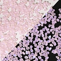 Irregular tulip petal glass beads in pearlescent pink purple for DIY jewelry making - Frosted Pink AB Color