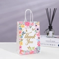 Sac cadeau floral avec inscription Thank You et papillons dorés pour mariage et fête - Floral Papillon Complexe Mixte (120-5)