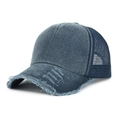 Gorra trucker vintage de algodón lavado azul con parte posterior de malla transpirable - Ajustable / Azul marino