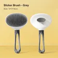 Gray and white self-cleaning pet slicker brush for cats and dogs with fine needles - Fine Pin Grey