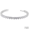 Détail d'un bracelet tennis argent de 6,0mm avec oxydes de zirconium ronds sertis - Style Bracelet (VL536) / Bracelet Platine