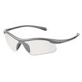 Gafas de ciclismo de media montura gris oscuro con lentes protectoras claras deporte - Blanco Gunmetal