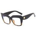 Occhiali cat-eye squadrati con montatura nero e tartaruga e lenti anti-luce blu trendy - Leopardo Nero