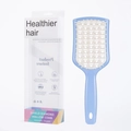 Hellblaue hohle Haarbürste zum Entwirren mit Diamond Shield Design in Klarsichtbox - Blauer Griff Weiße Zähne (In Box)
