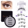 3D Magnet-Wimpern Set mit 4 Paaren 19mm dichten Wimpern und Applikator-Werkzeug - HPD12-3 mit Weißer V-Typ Pinzette