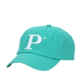 Berretto da baseball verde menta con ricamo P bianco e visiera curva parasole - Blu Lago