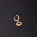 Evil eye gold hoop earring with micro-set white and black zircons in boho style - Black Zircon Center Evil Eye Style (21#)