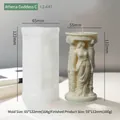 Athena Goddess silicone mold and candle with classic carved textures and pillar details - Athena Goddess C