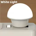 Minimalist portable LED USB night light with spherical white shade in white light mode - Bare Unit / Y4 White Light