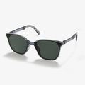Foldable square sunglasses with transparent grey frame and dark polarized lenses - 4th Gen - Snowy Grey