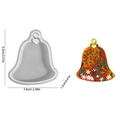 Christmas bell silicone resin mold with snowflake sequins, size 6.4x5.8x1.2cm - Bell Hanging Tag