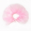 Close-up of pink pet tutu dress with multi-layered mesh fabric and elegant ribbon bow detail - Pink