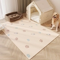 Tappetino per animali in pelle impermeabile beige con motivi di pesci e nuvole - 40*60cm / Pesce Rosso Bianco e Zampa