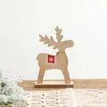 Renne de Noël en bois avec flocon rouge, décoration de table, environ 22 cm sur 15 cm - Petit renne avec cloche
