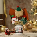 Christmas teddy bear plush toy set with Santa and tree in festive holiday container - Style 8