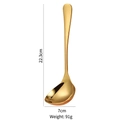 Golden 304 stainless steel long handle soup ladle with mirror finish 22.3cm - Large Gold Soup Spoon