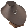 Silver stainless steel necklace featuring double circular discs on a display model - Steel Color (Large Disc + Small Disc)