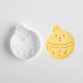 Cute snowman cartoon cookie cutter set with white plastic mold and finished yellow biscuit - E0831-Snowman
