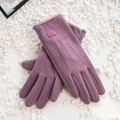 Guanti touch termici viola da donna con calda fodera interna in velluto - Taglia unica / Viola