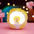 Cute cabbage dog musical night light with warm white glowing resin shell for desk decor - Yellow Cabbage Dog Lamp