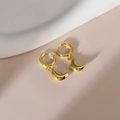 Elegant 18K gold-plated stainless steel crescent moon hoop earrings on a neutral background - Gold - Moon Shape