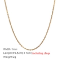 Minimalist 18k gold plated 1mm O-chain necklace in 49.5cm length and 2g weight - Fine O-Chain 1.5mm*51cm