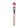 Pink makeup brush with silver ferrule and gradient rose-pink bristles for foundation - Flat Head Foundation Brush