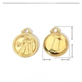 Ciondolo zodiaco Gemelli in acciaio placcato oro 14K con strass e misure dettagliate - Gemelli
