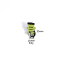 Detail showing Frankenstein enamel pin dimensions 25mm height and 15mm width - Frankenstein