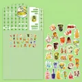 Detail of 30pcs waterproof vintage Korean aesthetic stickers with realistic drinks and sodas - XCC016 Beverage Shop - 30 Sheets/Pack