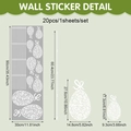 White lace Easter egg static window stickers set with bows for glass decoration - Lace Pattern Style (UV26Y80082S_R)