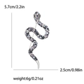 Spilla serpente argento con strass blu e viola, misura 5,7x2,5 cm, peso di 6 grammi - Strass Viola e Blu / Viola